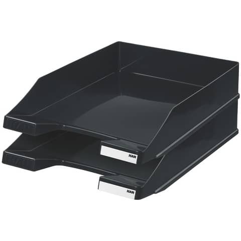 Vaschetta portacorrispondenza accatastabile KLASSIK A4/C4 HAN in polistirolo nero lucido - 1027-X-13